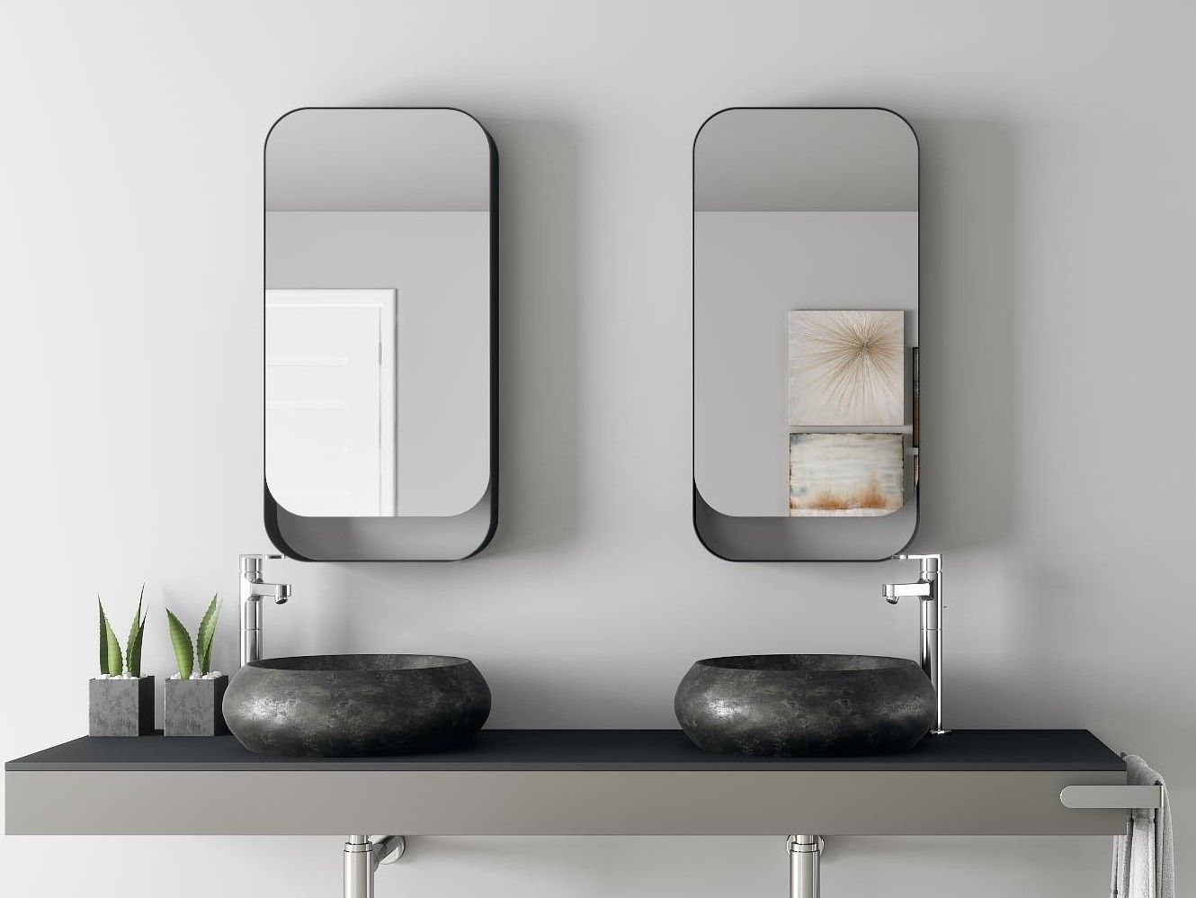 Настенное зеркало с контейнером и полкой DDL форма ARCH-00127512