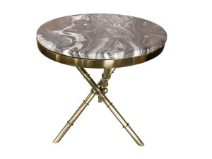 Круглый журнальный столик из искусственного мрамора