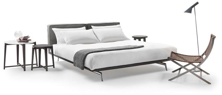 Flexform Двуспальная кровать из ткани с мягким изголовьем Este sun-id-1411685 - Вид №4