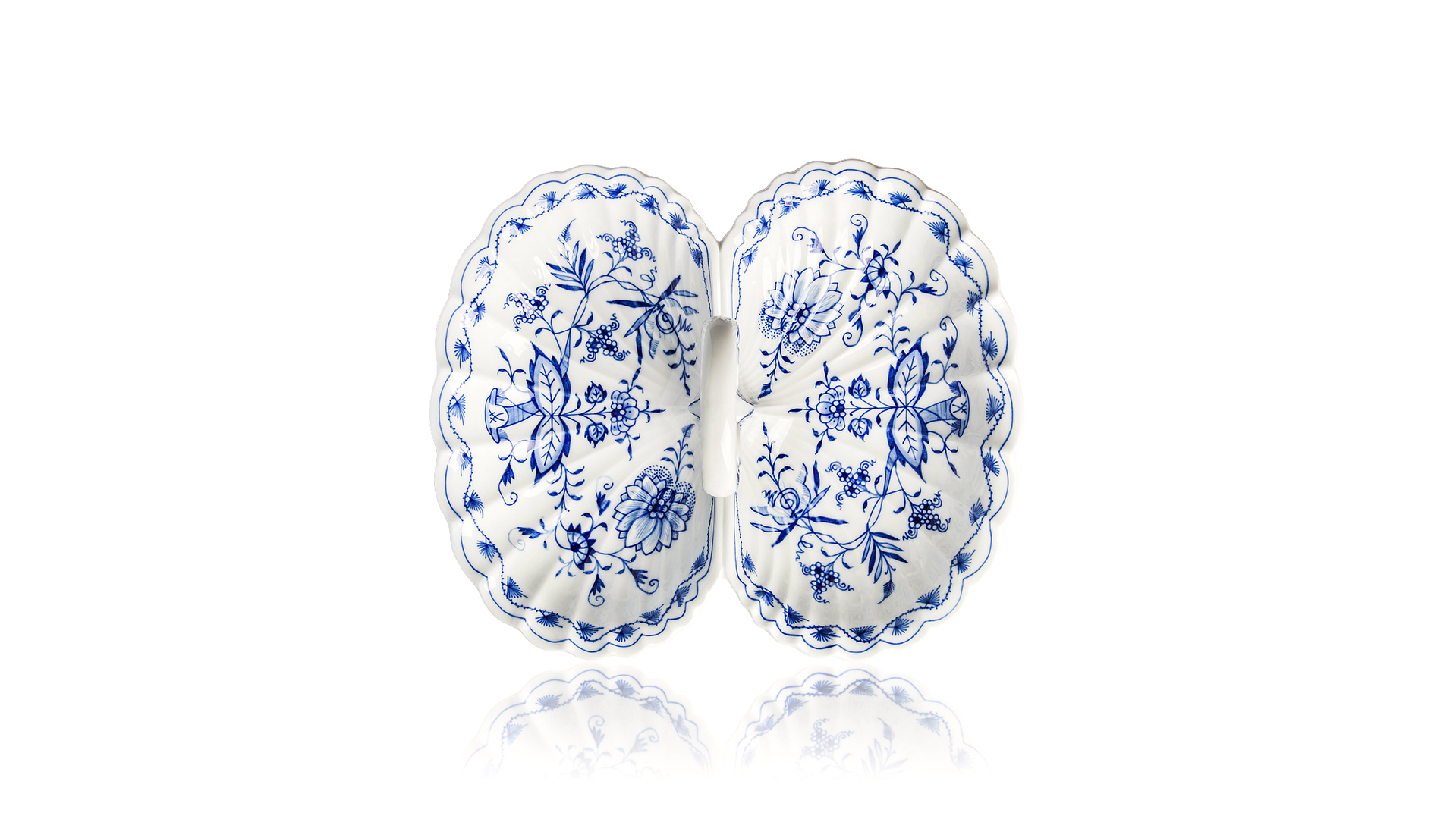 10574250 Meissen Менажница двухсекционная 28,5см "Луковый декор" Фарфор  - Вид №1