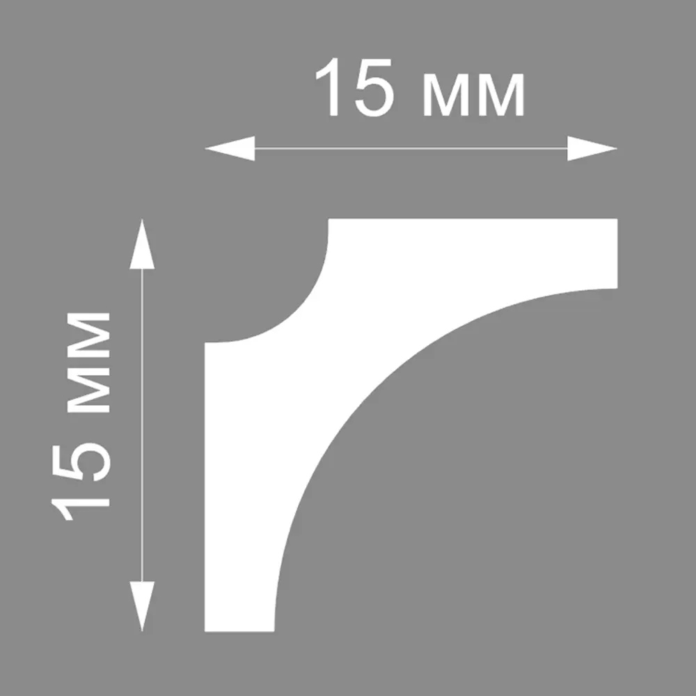 Потолочный плинтус Santreyd белый 15×15×2000 мм для элегантной отделки 89366878 STLM-1418262 - Вид №1
