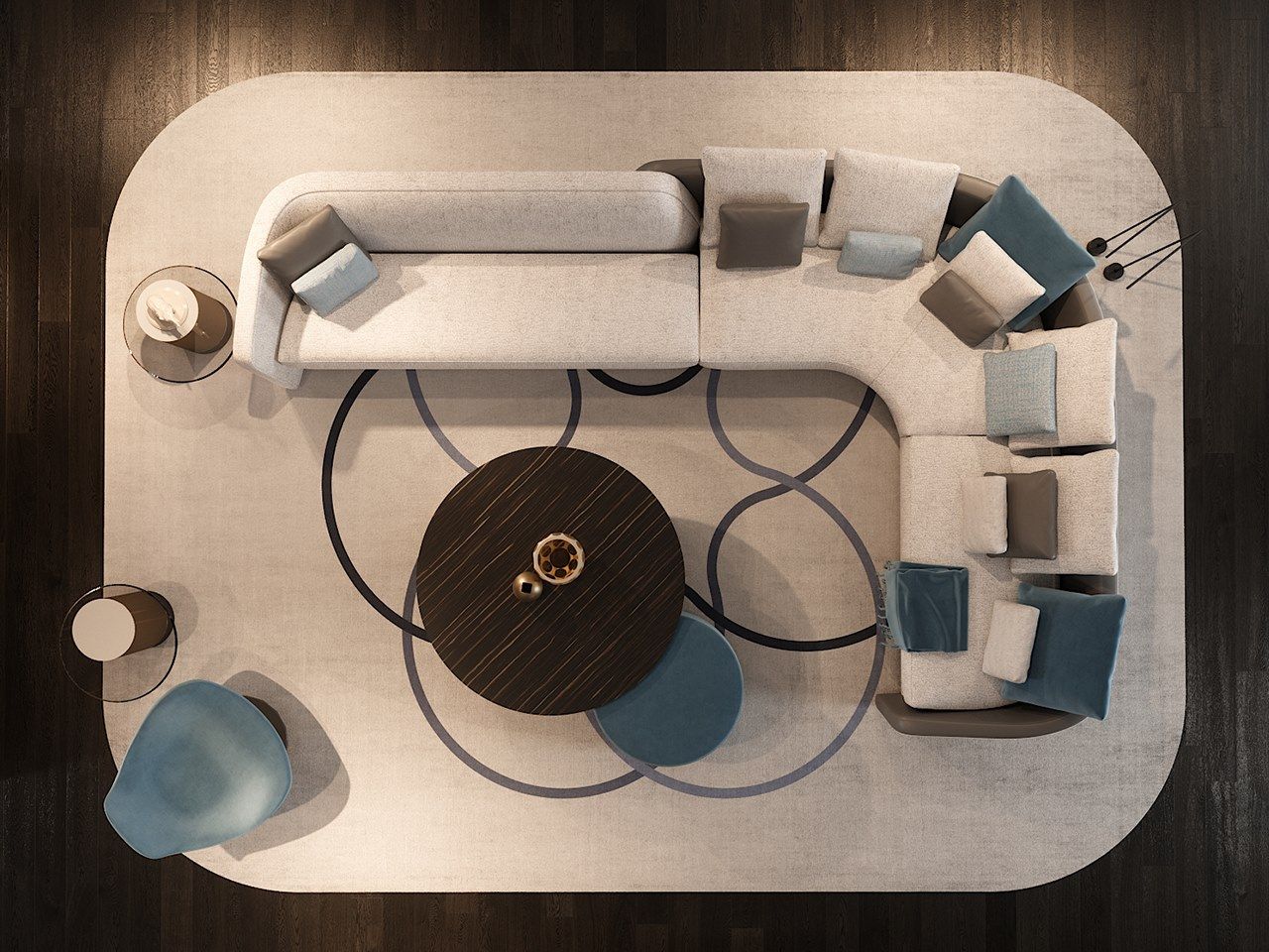 Съемный модульный угловой диван из кожи и ткани REFLEX Pininfarina home design ARCH-00144851 - Вид №3