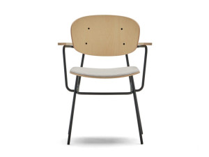 Стул из ясеня с подлокотниками и встроенной подушкой