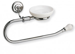N79(39) Stil Haus Nemi, полотенцедержатель - полукольцо + мыльница, цвет хром - белая керамика