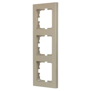 Рамка Lezard Karina Life 3-постная для розеток и выключателей в титановом цвете 89337212