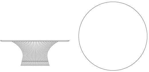 Круглый стол из стали и хрусталя Knoll Platner ARCH-00076368 - Вид №4