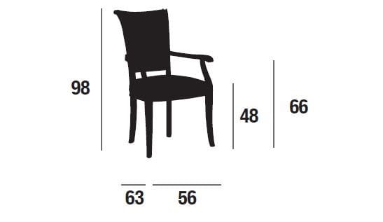 Деревянный стул с подлокотниками с мягким сиденьем XLINE 4215 ARCH-00149092 - Вид №2