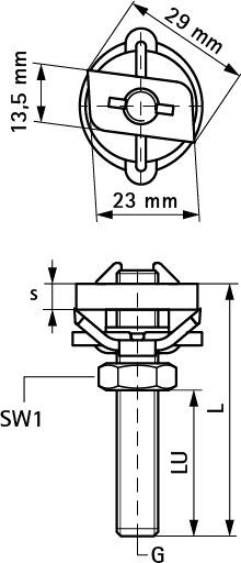 6523603 BIS RapidRail® Болты быстрого монтажа монтаж в профиле BIS RapidRail® walraven  - Вид №1