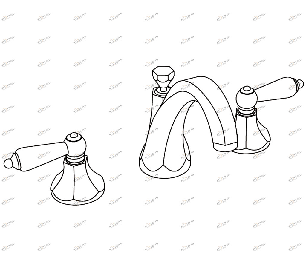 C09-1301 C09-1301 Смеситель для раковины на 3 отверстия ШАРЛЕТИ С РЫЧАГАМИ Cristal & Bronze CHARLÉTY À MANETTES II 