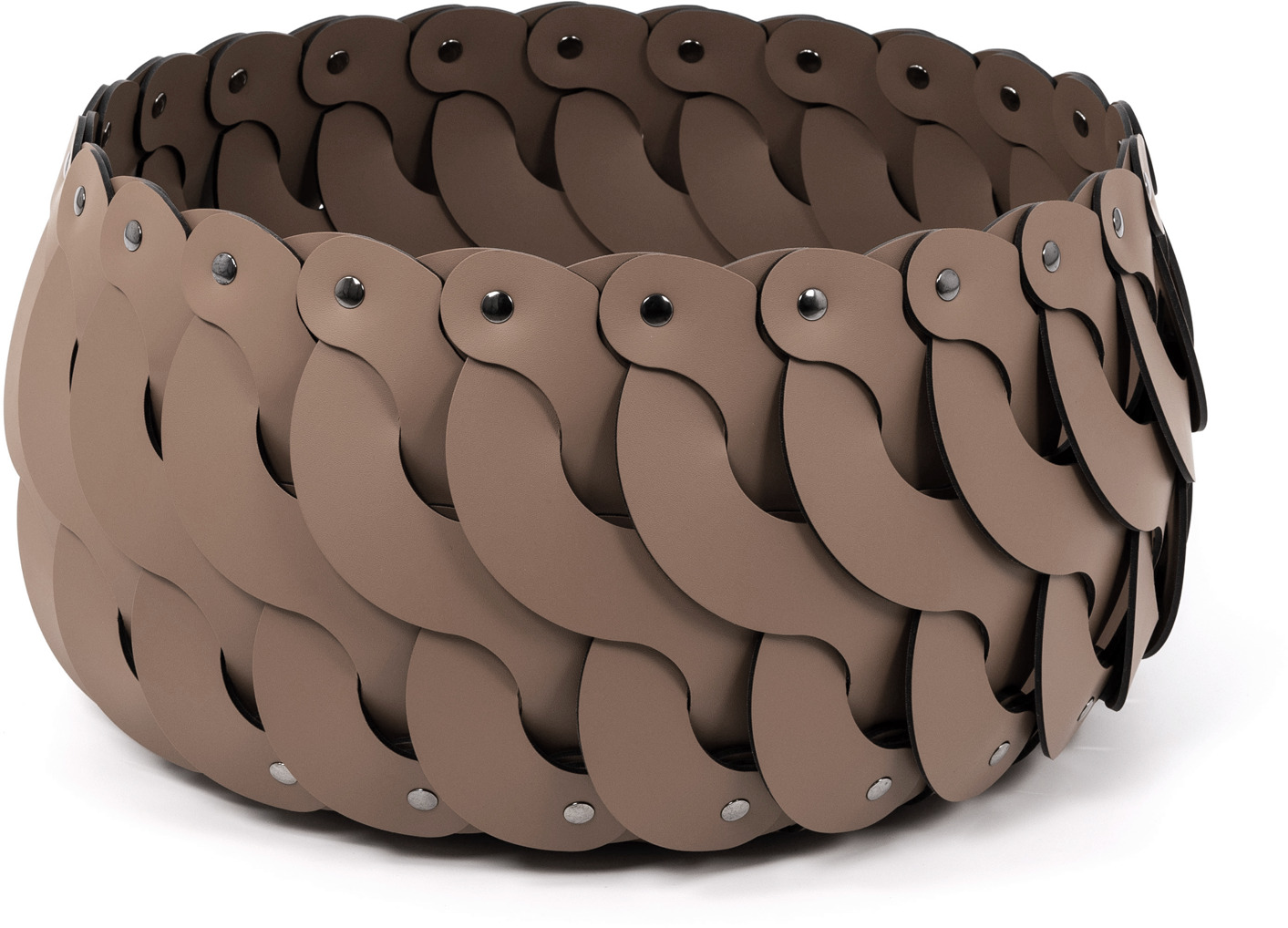 Маленькая корзина Alicante - Ø 45XH44 см / регенерированная кожа_brownie