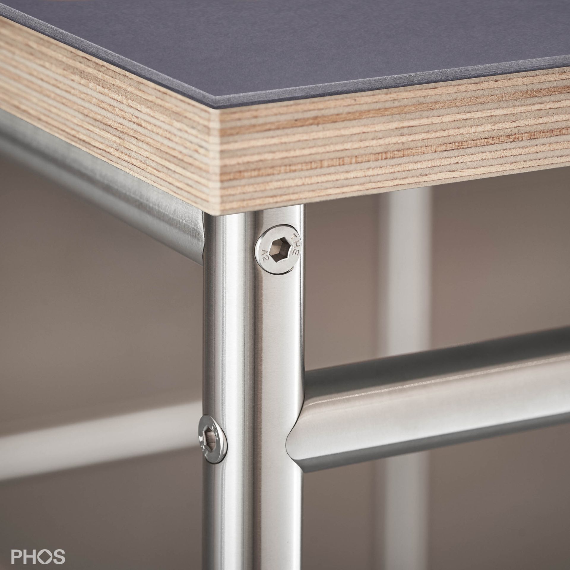 KATI-T1-60x60-L4178 Стол Karlsruhe - барный стол t1 со столешницей из линолеума - 60 x 60 x 105 см. PHOS  - Вид №5