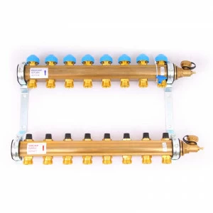 Коллекторная группа HKV с регулировочными и термостатическими вентилями WATTS Ind 1"x3/4"ЕК 8 выходов