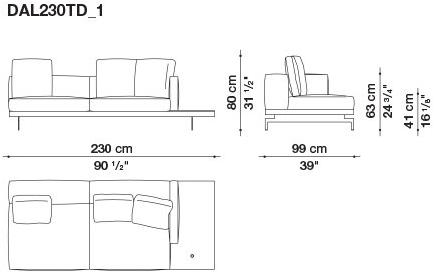 B&B Italia 3-х местный тканевый диван с шезлонгом Dock sun-id-1355318 - Вид №165
