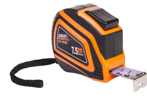 16666946 Рулетка ASSIST ПРОФИ 7,5 м, 25 мм 6/48 SELF-STOP, ABS, лента белая, нейлон ASSIST7525 NOVOCRAFT