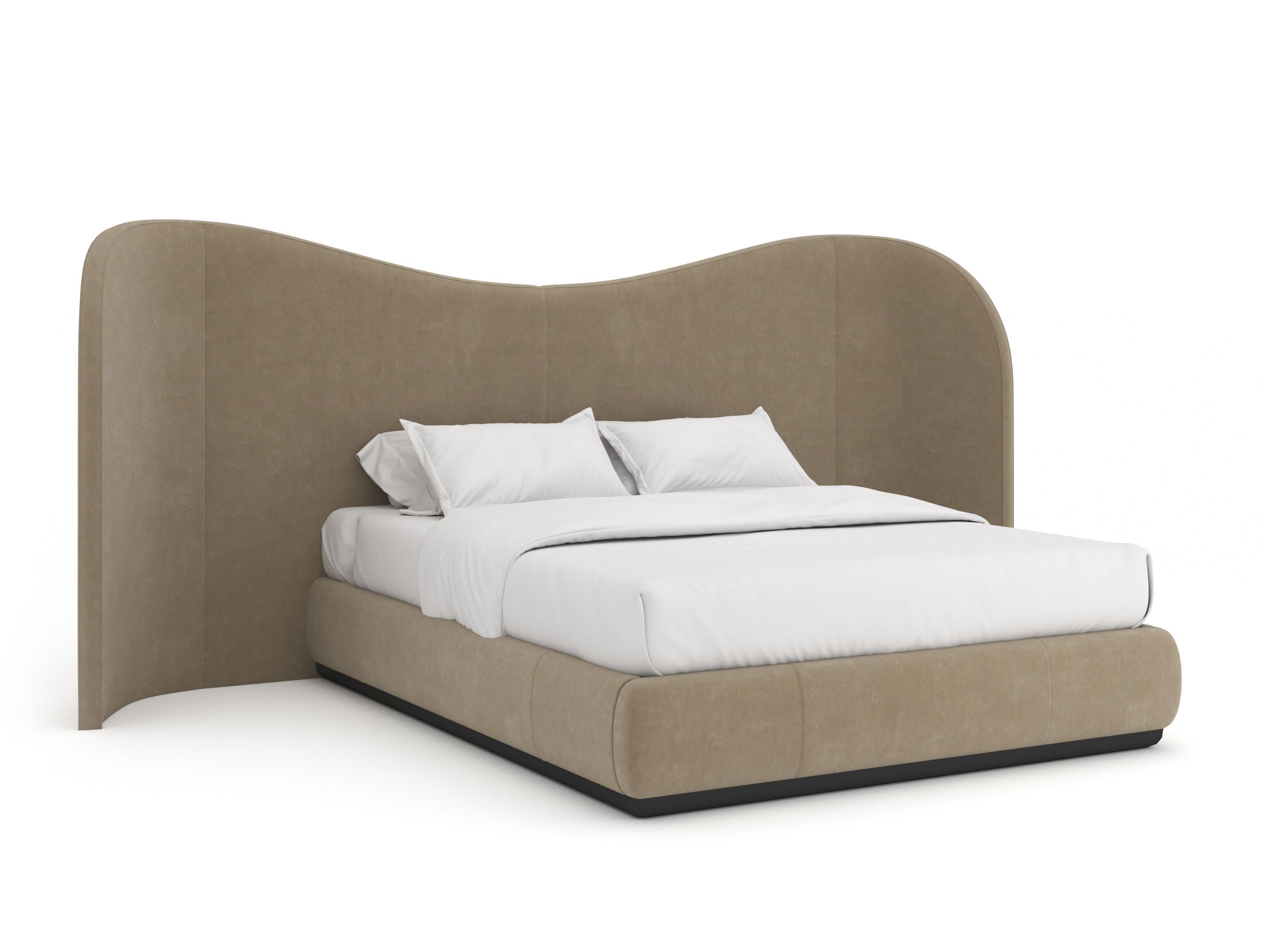 Двуспальная кровать из ткани с мягким изголовьем Caracole CLIO ARCH-00116045 - Вид №1