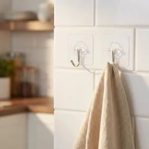 Самоклеящийся крючок KONSENSA 5x5 см прозрачный 2 шт.