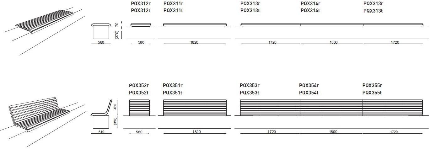 mmcité1 Скамья из стали и дерева со спинкой Portiqoa sun-id-1357302 - Вид №8