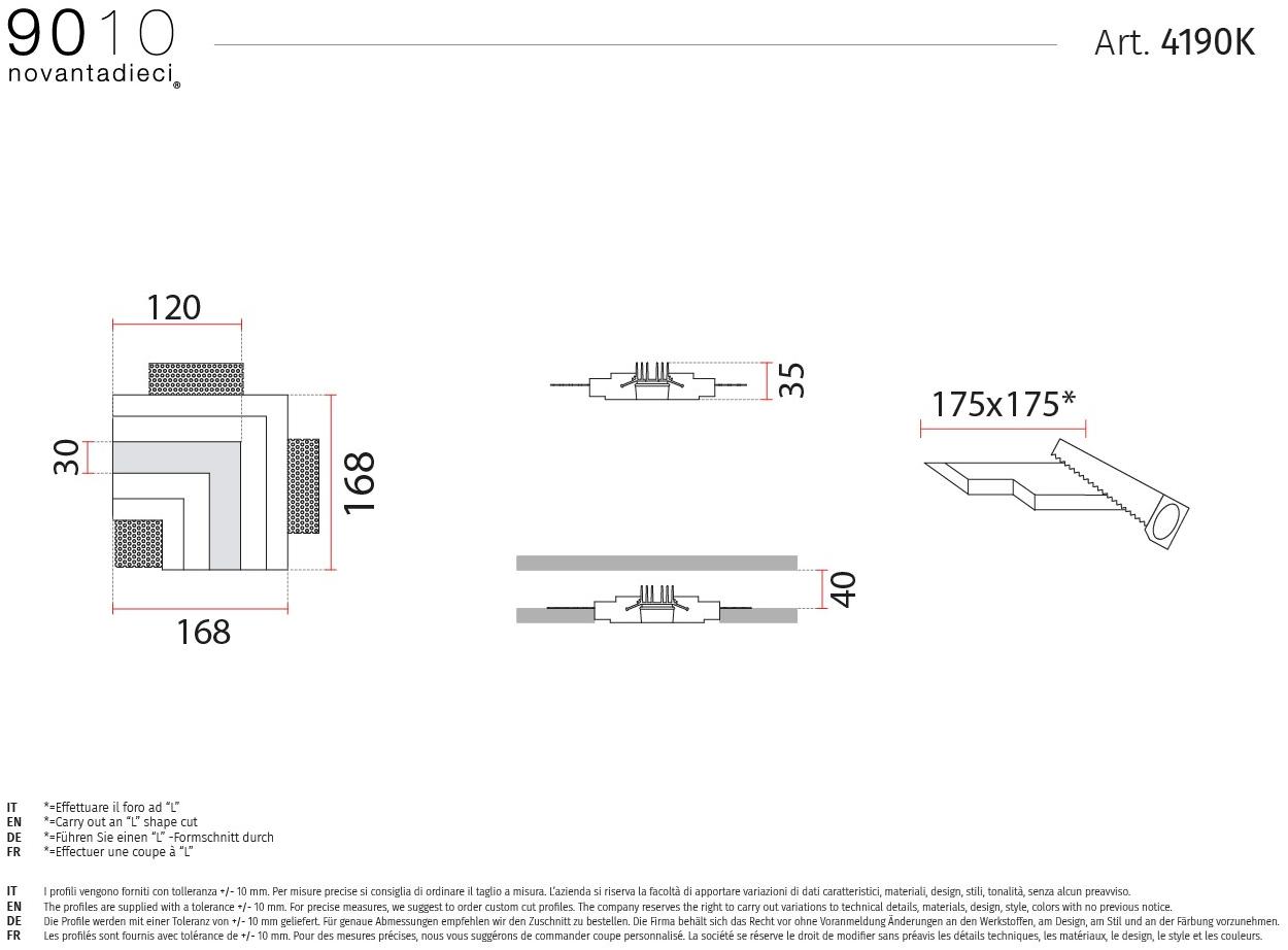 9010 novantadieci Линейный профиль освещения в cristaly®  4190k  - Вид №1
