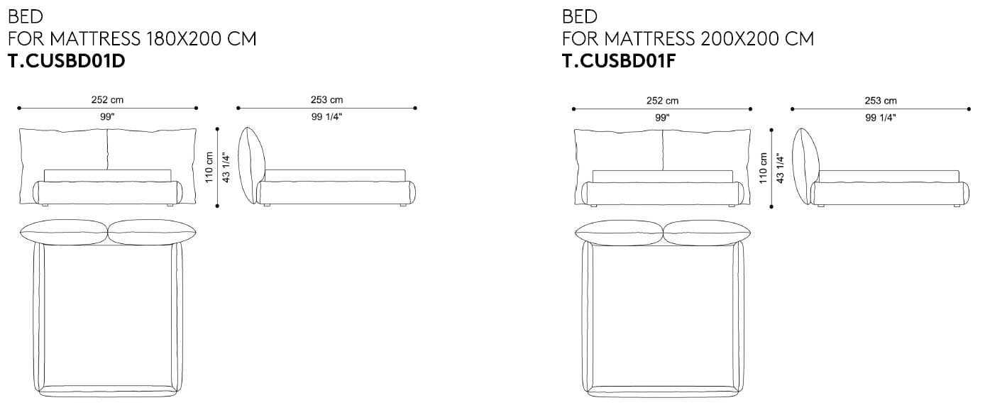 Двуспальная кровать из ткани с мягким изголовьем ETRO Home Interiors Cushy ARCH-00085652 - Вид №3