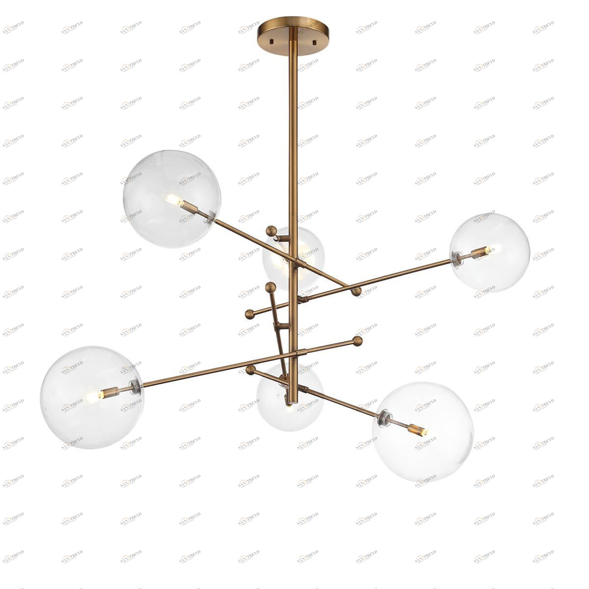 Люстра подвесная коричневая ST Luce Sandro SL1205.303.06 ST LUCE ДИЗАЙНЕРСКИЕ, SANDRO 00-3834576 Коричневый;прозрачный 