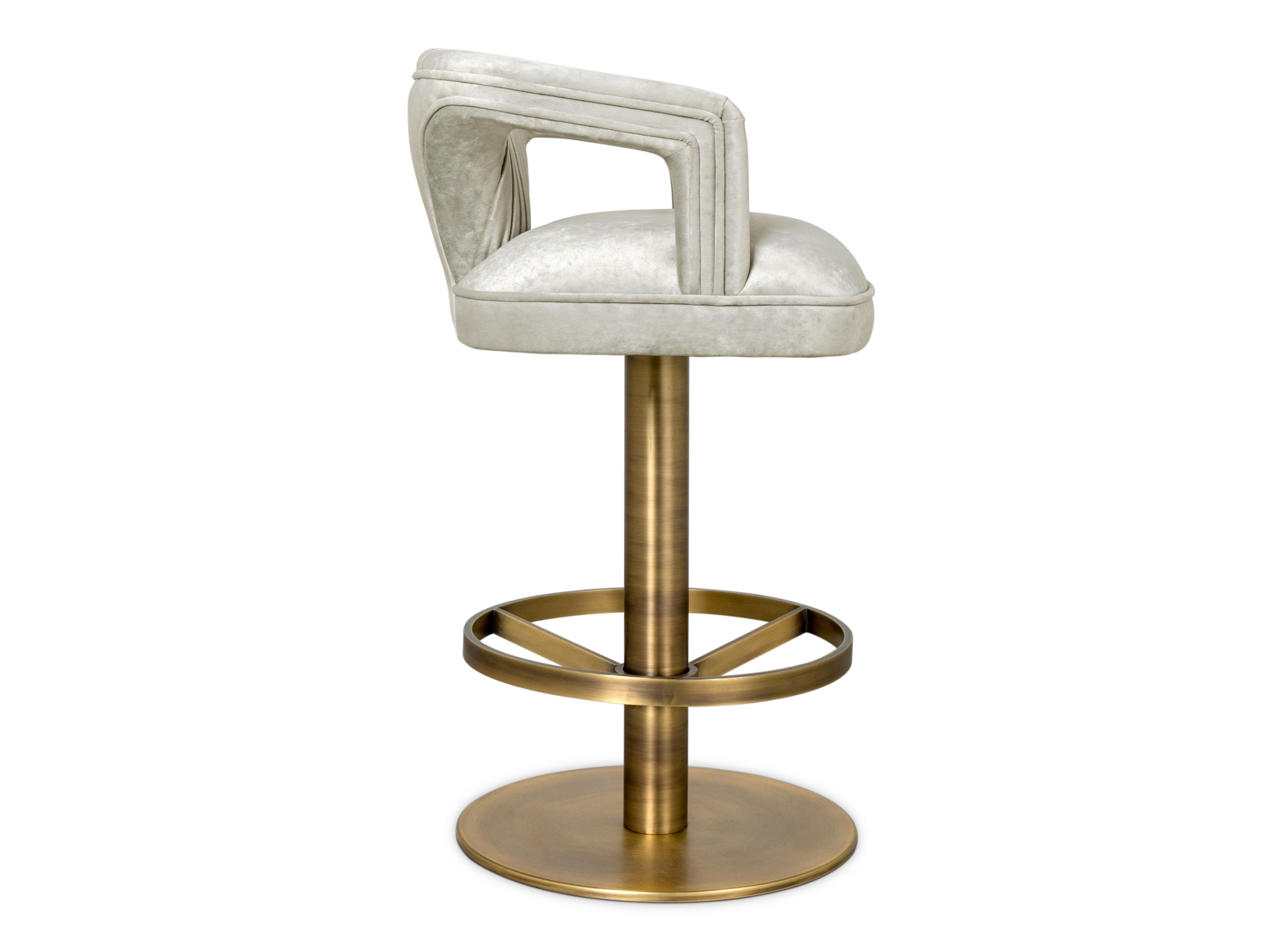 Высокий бархатный поворотный стул с подлокотниками Brabbu KAROO II ARCH-00022391 - Вид №4