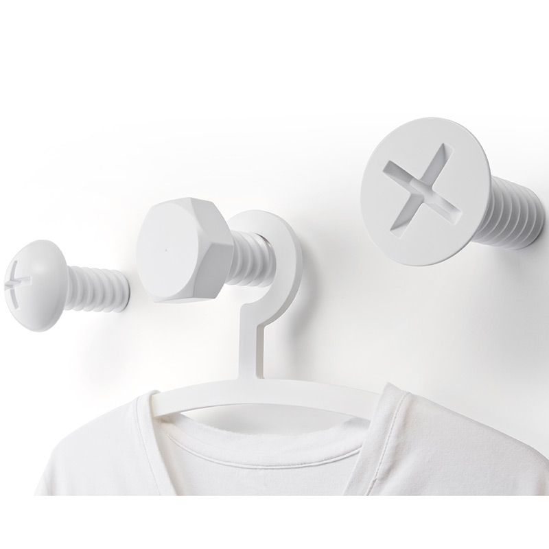 Набор вешалок screw 3 шт. белый QUALY  253701 Белый  - Вид №1