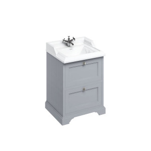 Burlington Отдельностоящий блок 65 с 2 ящиками и классической раковиной Classic Grey с 1 отверстием под смеситель Раковина FF9G_B15 1TH