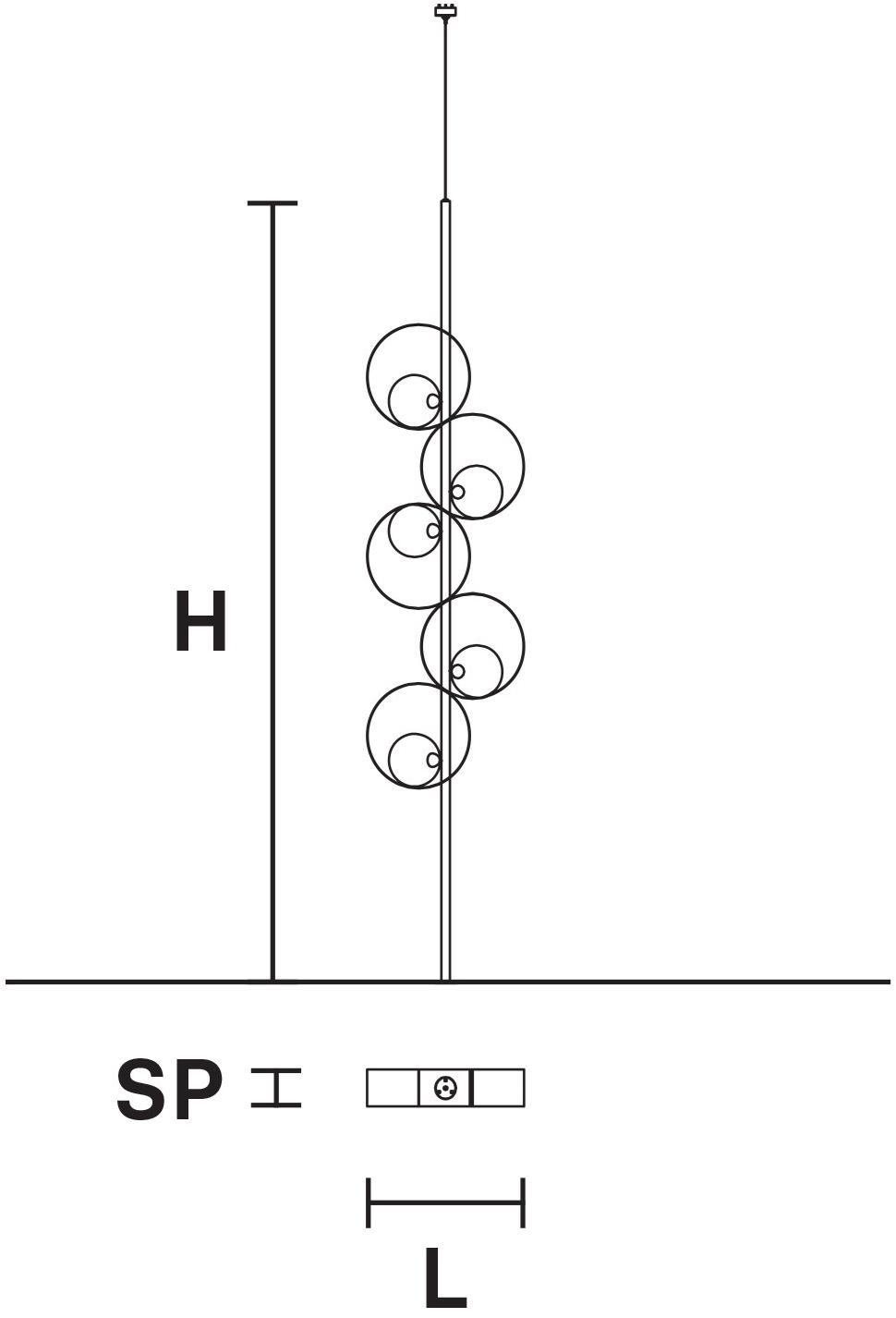 Masiero Торшер из металла прямого света Sound sun-id-1400189 - Вид №2