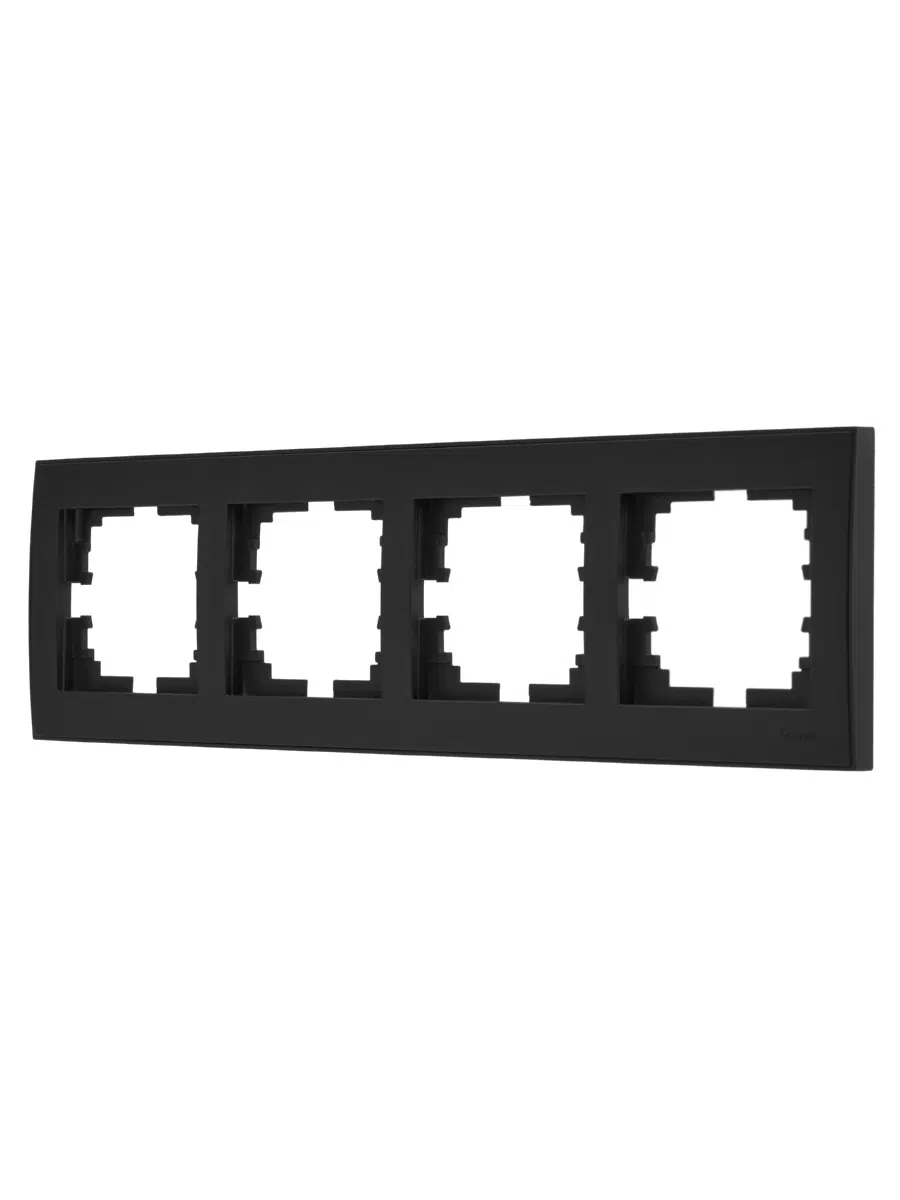 RAIN Рамка четверная горизонтальная черный LEZARD 703-4242-149 - Вид №1
