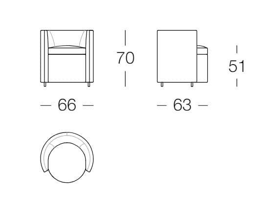 Мягкий стул из ткани Frigerio Lou ARCH-00058937 - Вид №11