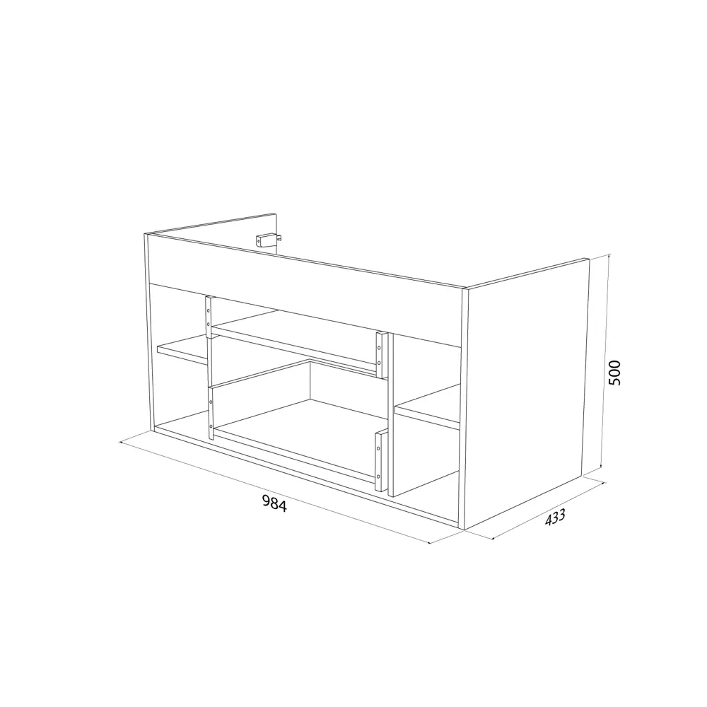 Корпус тумбы подвесной Iddis Lahta LAH10V0i95 50x98.4x43.3 см цвет дуб светлый 89442679 STLM-2081621  - Вид №9