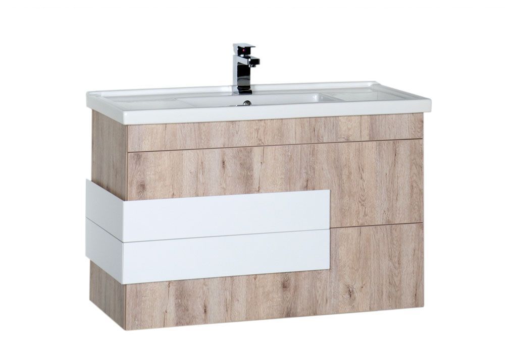 Тумба с раковиной Aquanet Мадейра 100 дуб кантри 0018307200182325 - Вид №1