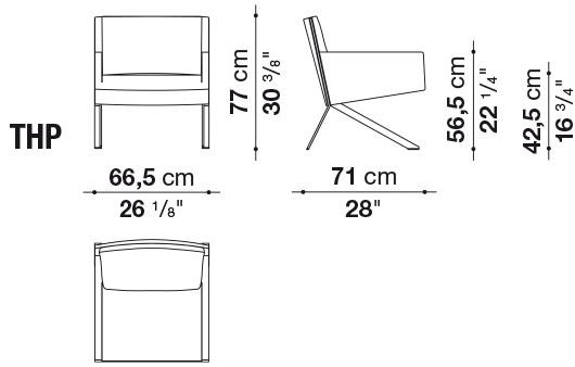 B&B Italia Кресло из ткани с подлокотниками Theo Thp - Вид №6
