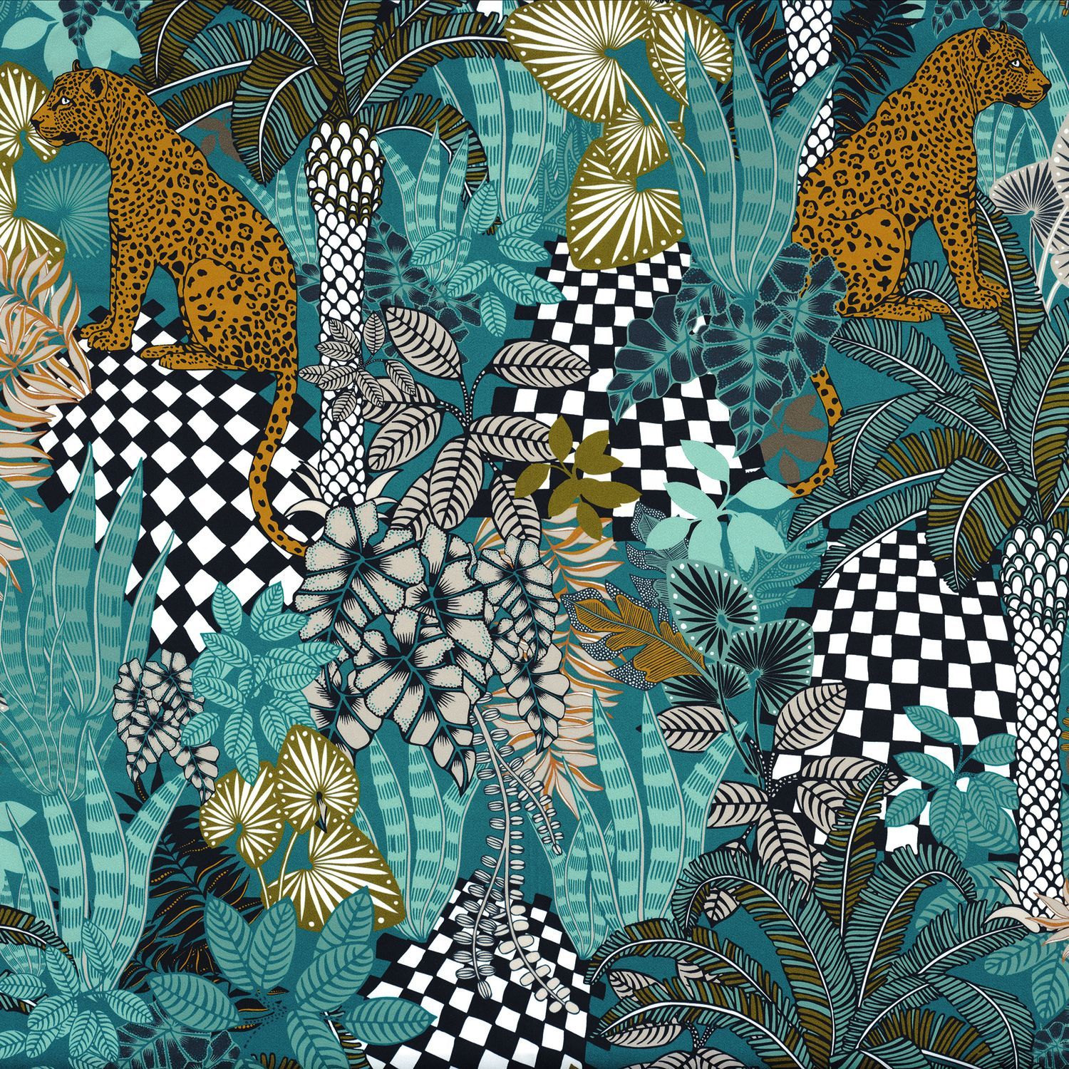 Хлопчатобумажная ткань с графическим рисунком Casamance Neofelis ARCH-00130876 - Вид №7