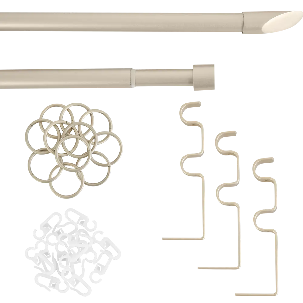 Карниз двухрядный раздвижной d19/16 мм наконечник скол 160-320 см цвет сталь ORBIS STLM-2076877 - Вид №1