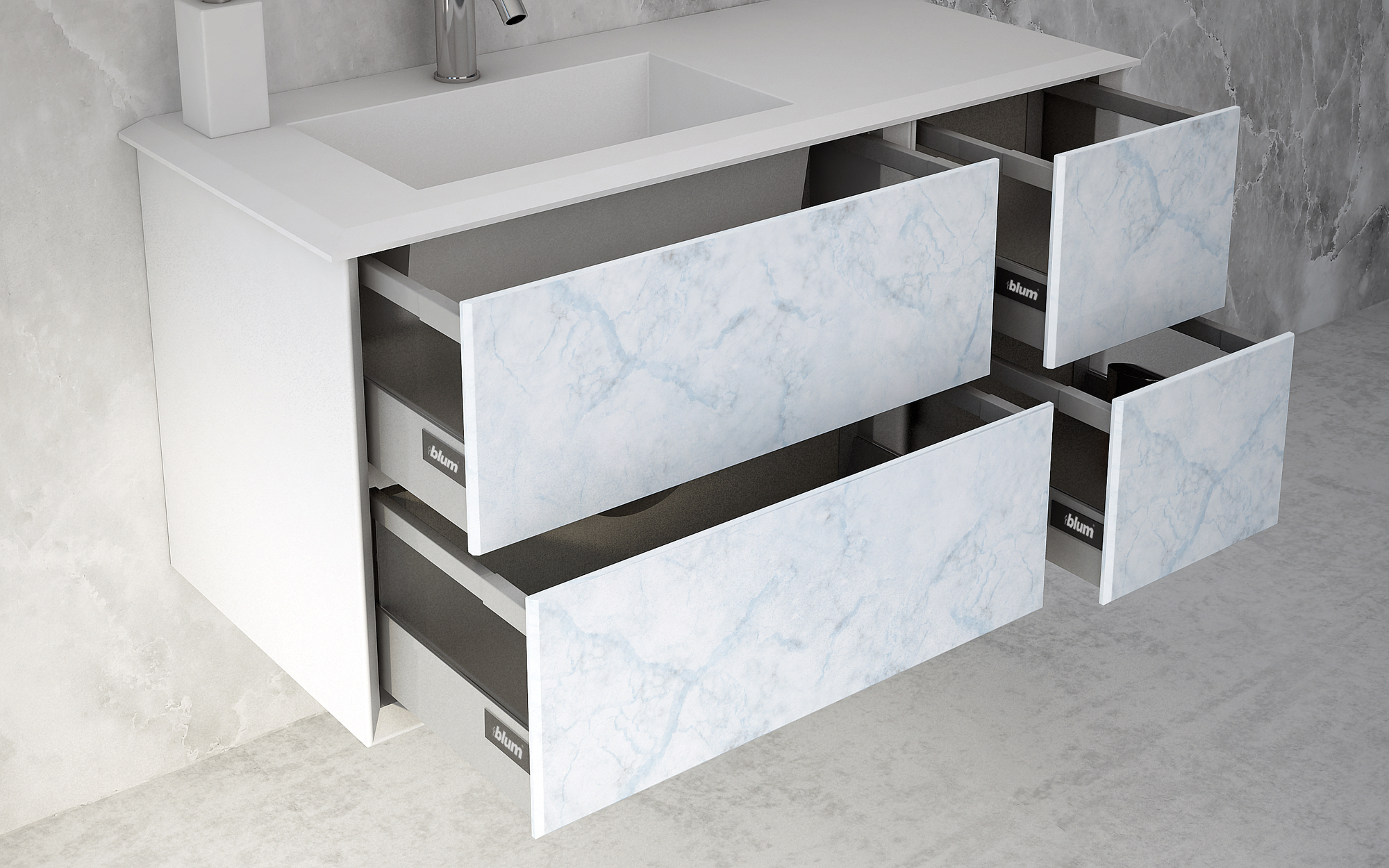 Мебель для ванной CEZARES BELLAGIO 140 Light Blue Stone - Вид №1