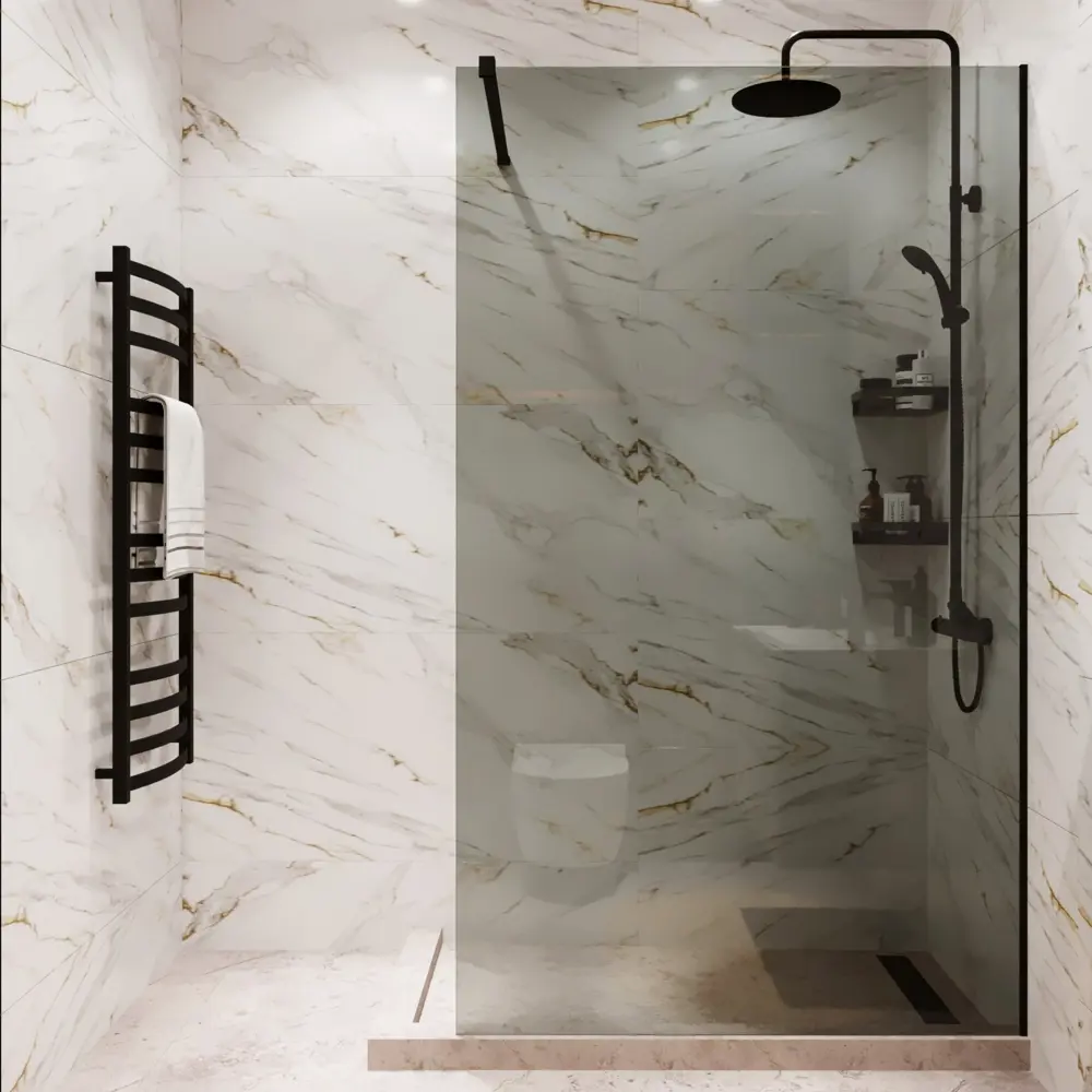 Душевая перегородка Mebelvann 80×200 см с черным профилем и тонированным стеклом 89372129 STLM-1480728