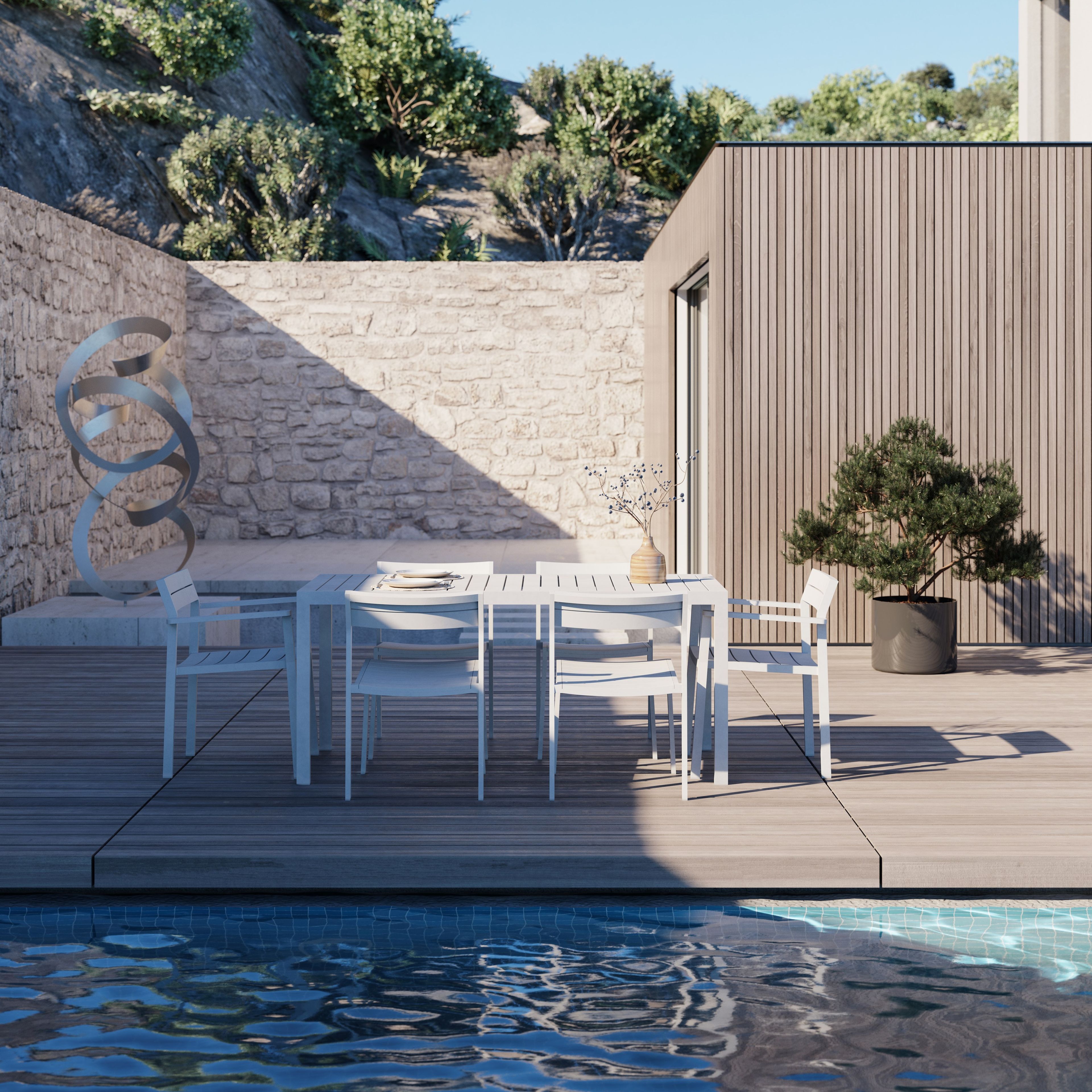 Прямоугольный алюминиевый стол с порошковым покрытием Case Eos ARCH-00062107 - Вид №5