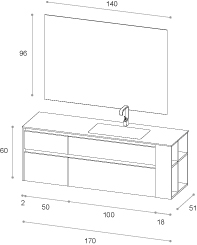 Kami 18 – 05 Mastella  Kami  Комплект мебели для ванной - Вид №4