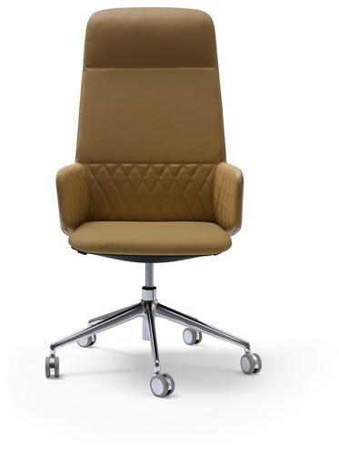 Quinti Sedute Кожаное кресло для руководителя с 5 спицами и высокой спинкой Deep sun-id-1455025 - Вид №3