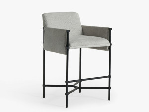 Высокий стул с тканевой подкладкой со спинкой