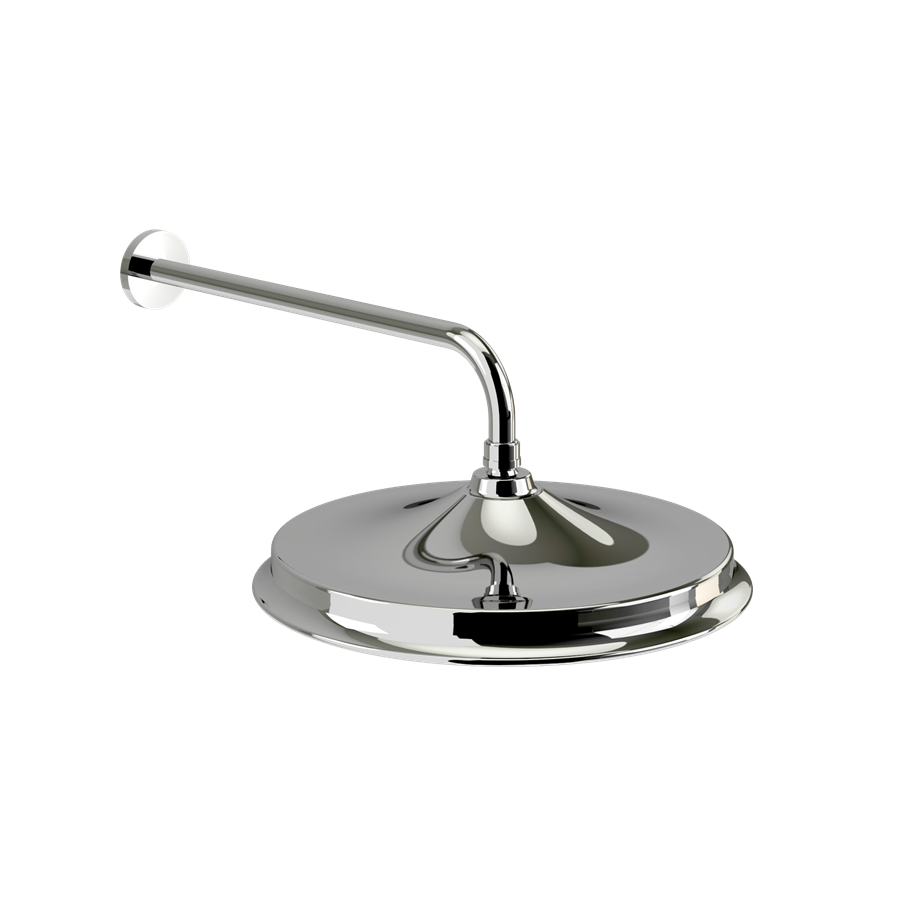 Burlington Riviera Riviera фиксированная душевая лейка AirBurst с кронштейном 6-дюймовая душевая головка и кронштейн AirBurst, хромированные V16-V11  - Вид №3