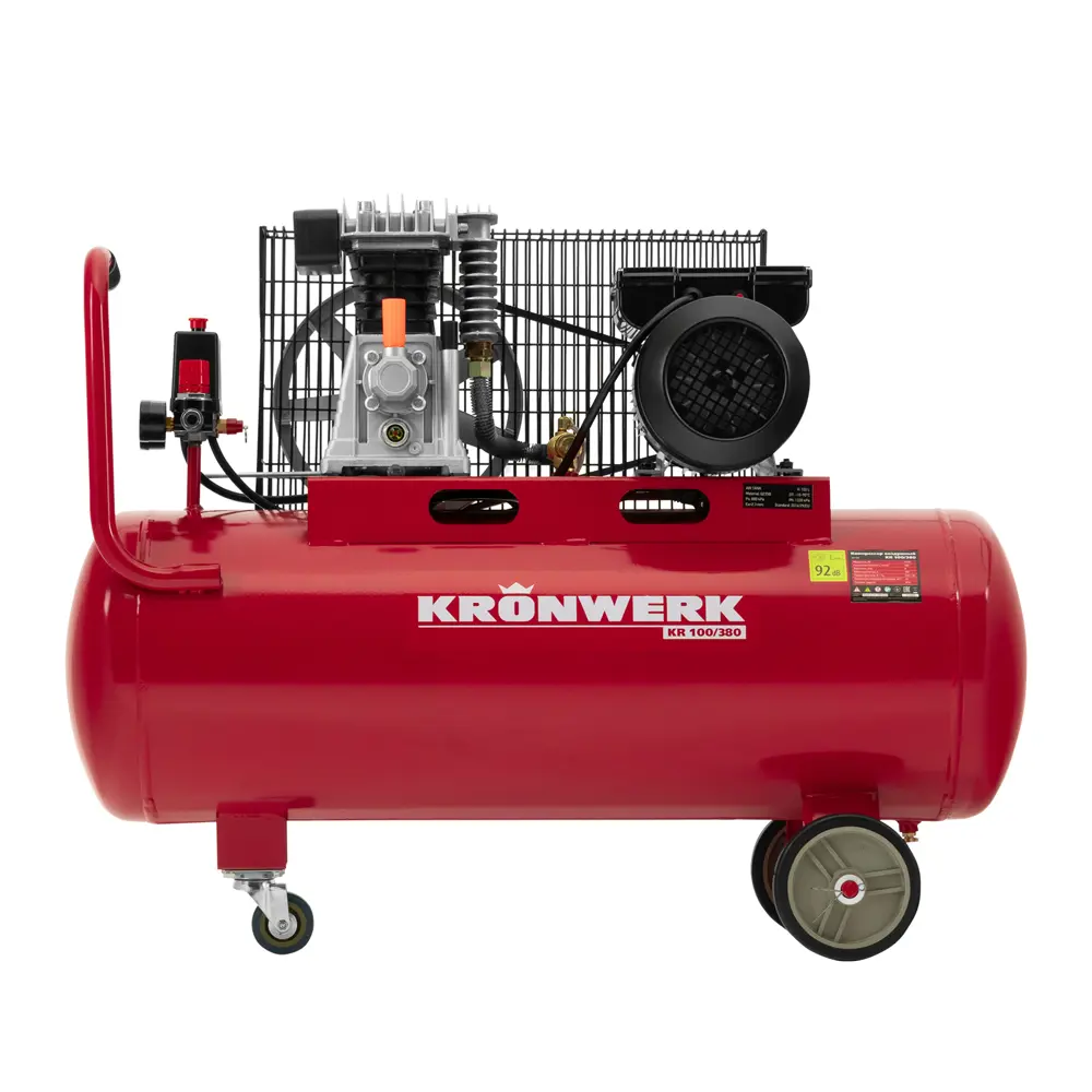 Компрессор сетевой ременной масляный Kronwerk 58106, 100 л 380 л/мин STLM-2196351 - Вид №5
