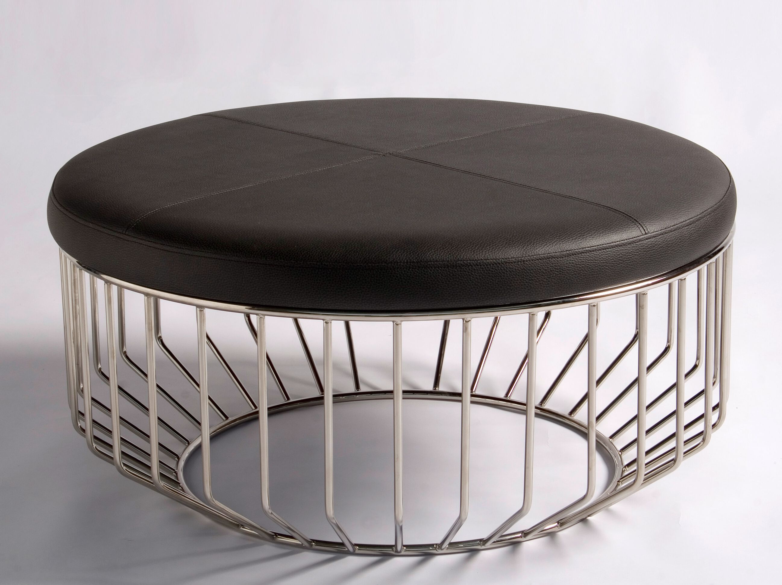 Круглый кожаный пуф Phase Design Wired ARCH-00102973