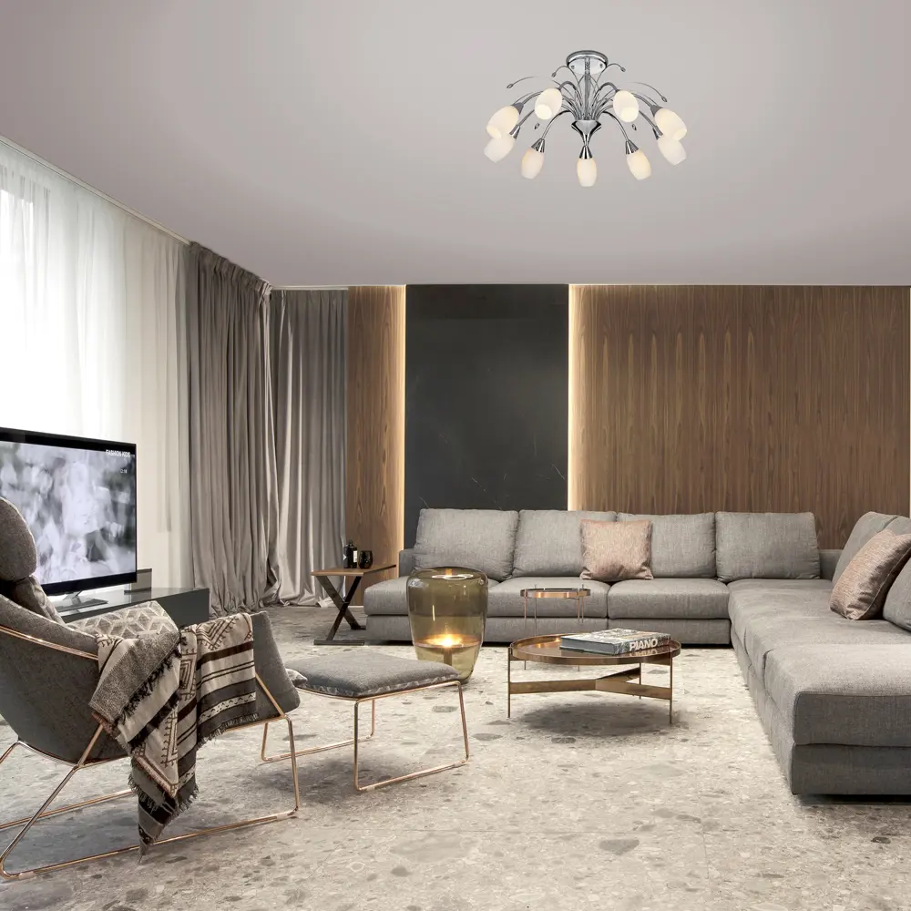 Люстра потолочная Eurosvet Ginevra 22080/9, 9 ламп, 29 м², цвет хром STLM-2211209 - Вид №4