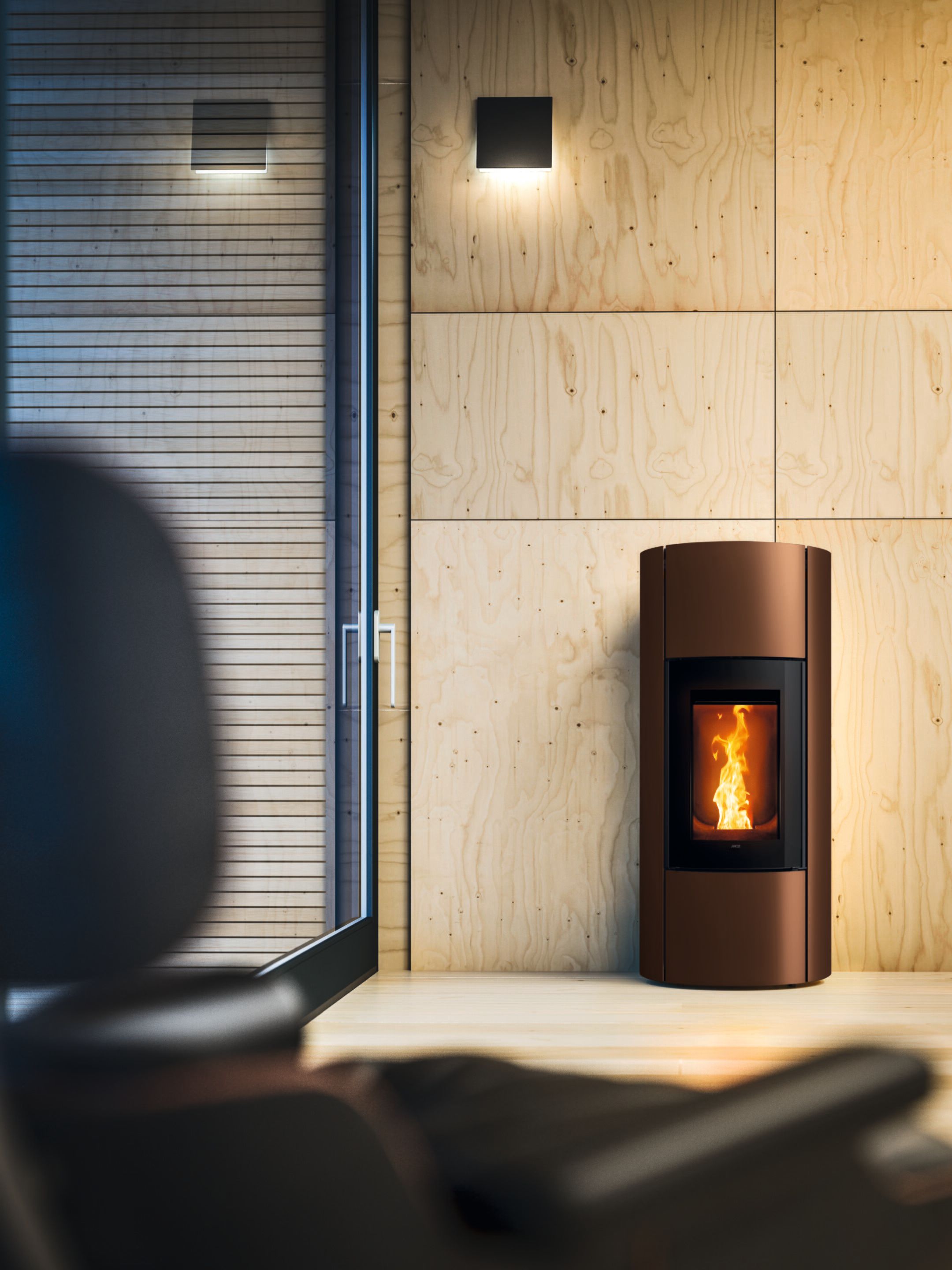 Порошковое покрытие стальная пеллетная печь MCZ MOOD CORE ARCH-00144962 - Вид №4