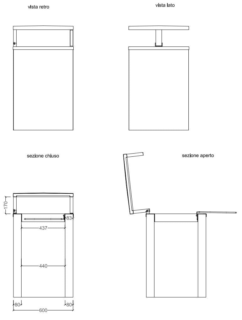 Наружные настенные стойки для мусора Viscio Urban Design SQUARE ARCH-00147313 - Вид №7