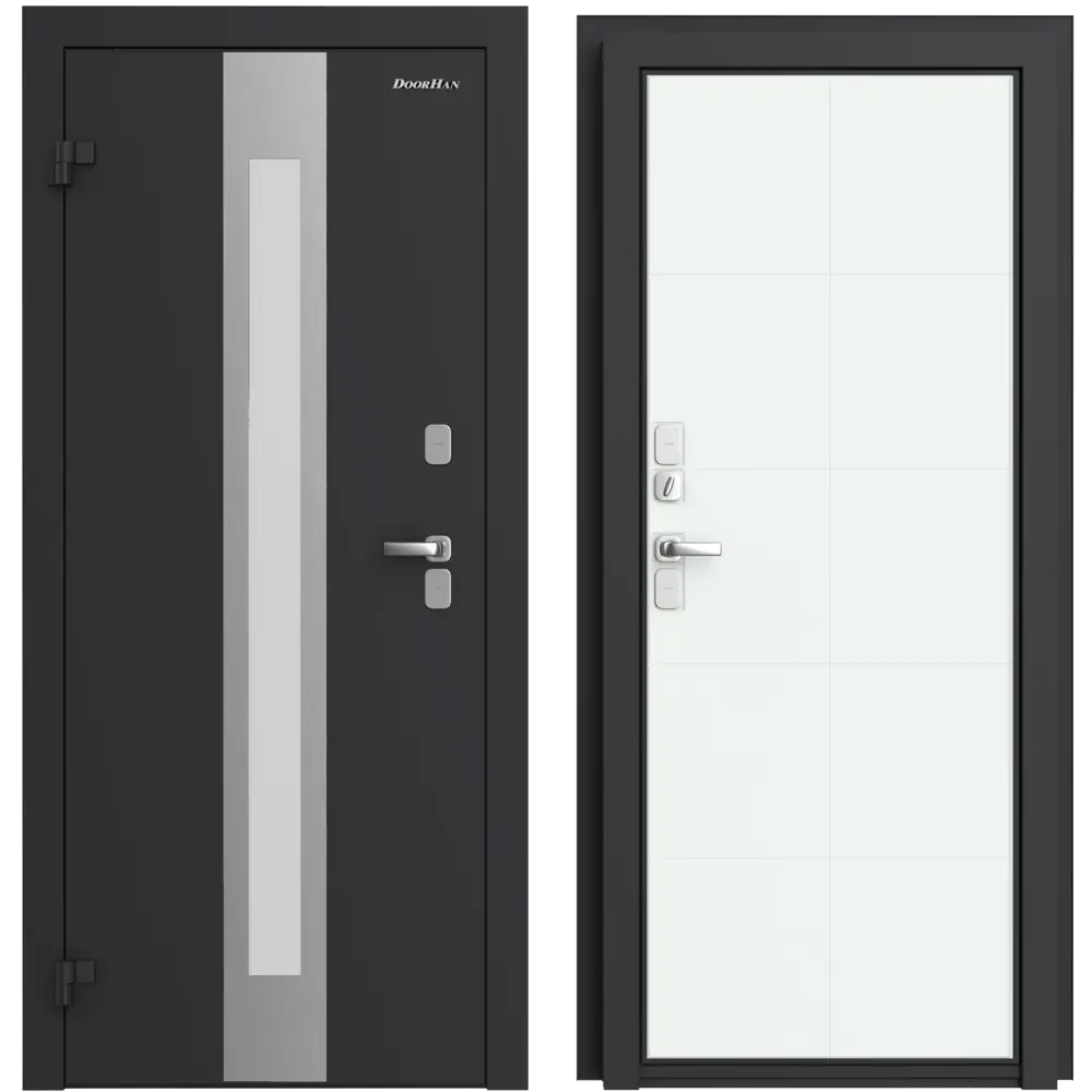 Дверь входная металлическая Термо 98x205 см левая вуд тангент белый DOORHAN STLM-2138397