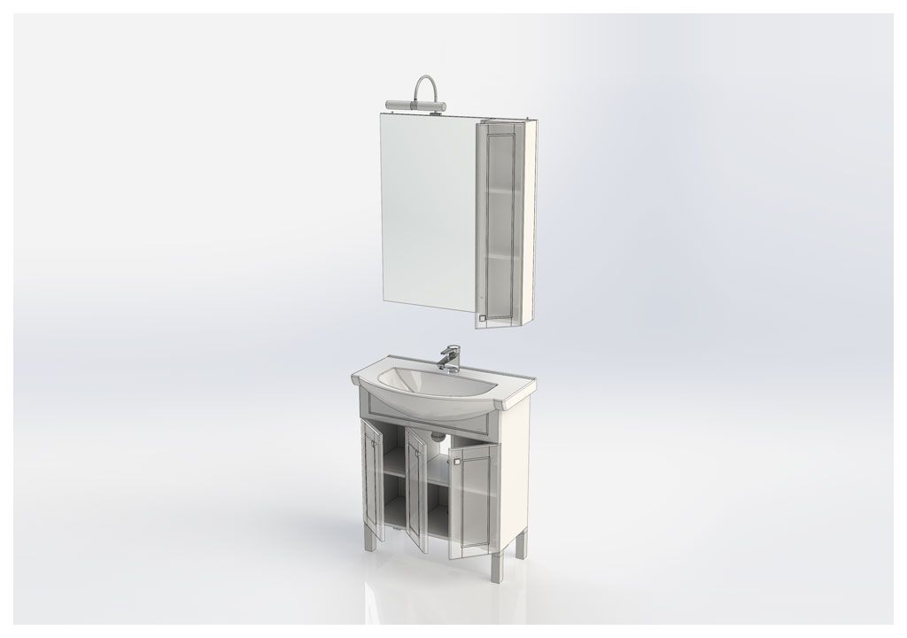 Мебель для ванной Aquanet Честер 75 белый/золото 00186330 - Вид №6