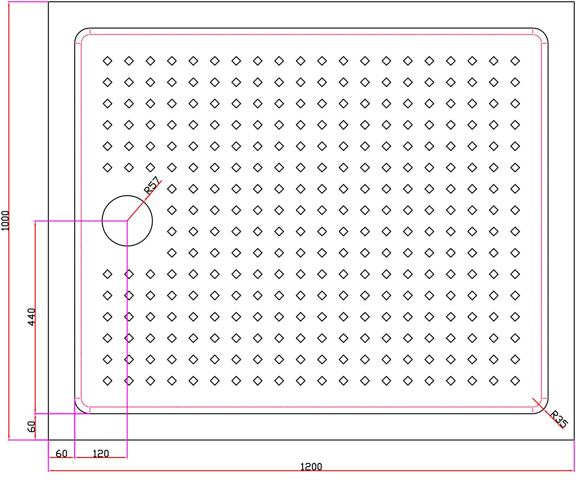 Акриловый поддон CEZARES TRAY-A-AH-120/100-15-W  - Вид №1